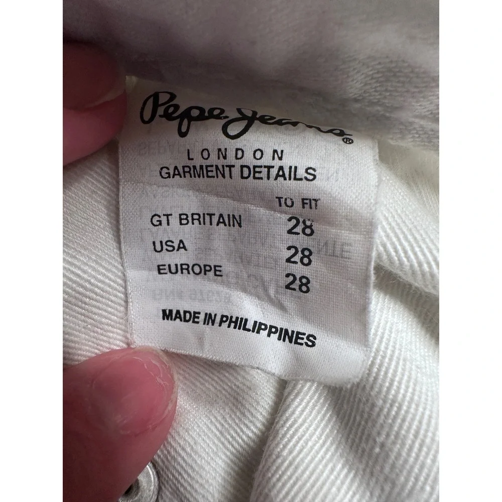Big Pepe Jeans London White Denim Shorts High Waisted Cotton PJL8-2209 Womens 28